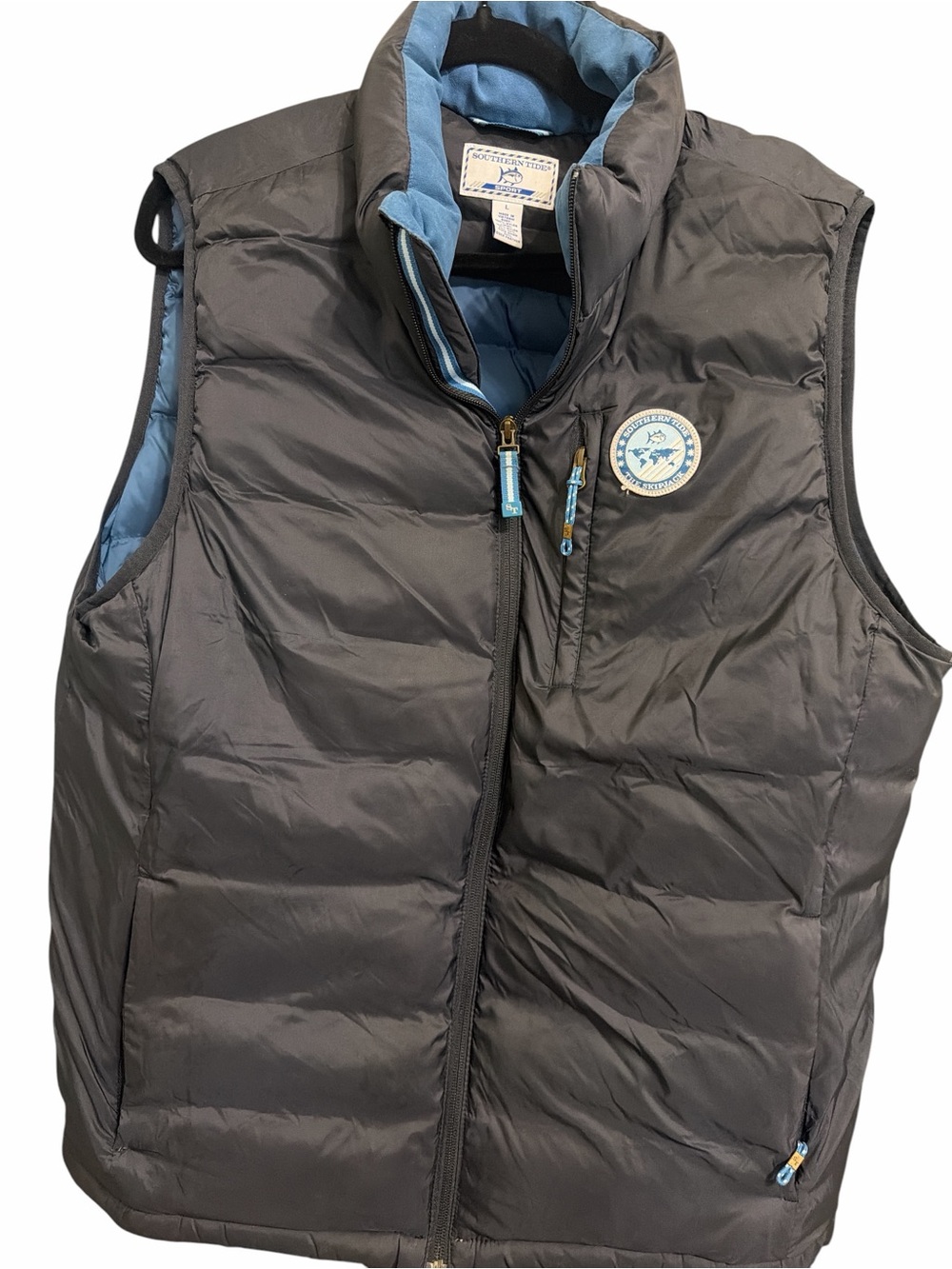 Southern Tide Navy Vest with Light Blue Accents and Logo
